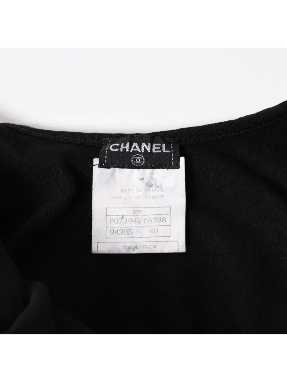 Chanel Camisole Jumpsuit CC Logo Nylon Spandex Black 40